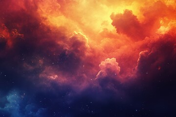 Obraz premium Fiery Nebula in Deep Space