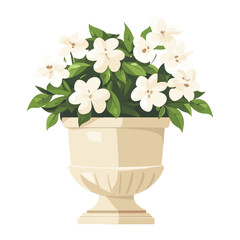 Obraz premium Greek Flowerpot Decor stone Urns flowers illustration planter vector