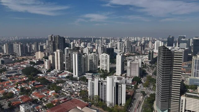 Aerial View of Berrini Neighborhood, Sao Paulo, Brazil