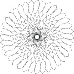 Obraz premium Abstract silhouette line art floral asian decorative illusion mandala design vector