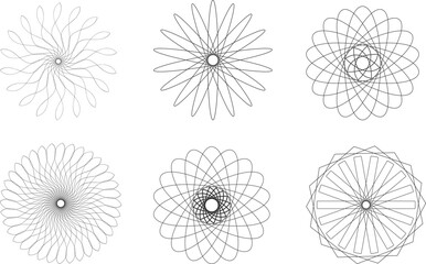 Abstract silhouette line art floral asian decorative illusion mandala design vector