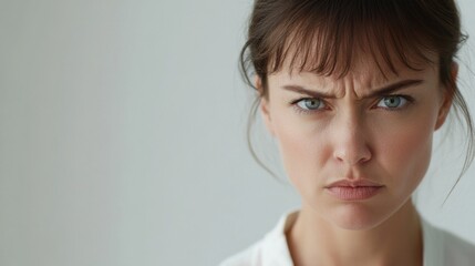 Withdrawal symptoms lead to irritability. A person glaring with annoyance, visibly upset