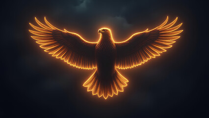 Fototapeta premium Golden Eagle in a Dark Sky