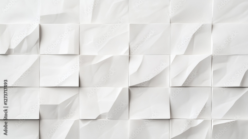 Poster white stone wall with square stone pattern background seamless texture