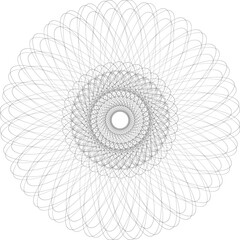 Abstract silhouette line art floral asian decorative illusion mandala design	