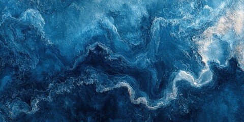 Exquisite marble tableau featuring diverse blues from pale to deep, accented by subtle whites and grays, offering an elegant, detailed aesthetic