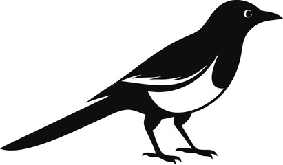 High-Quality Magpie Silhouette Vector Icon for Designers.