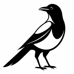 High-Quality Magpie Silhouette Vector Icon for Designers.