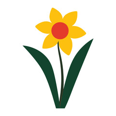 Daffodil flower icon illustration daffodil simple vector