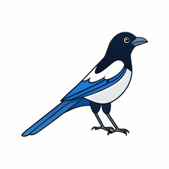 Stylized Magpie Silhouette Vector Ideal for Logos & Artwork.