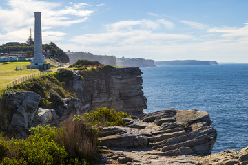 Coastal cliffs at Bondi, Sydney, Australia. An unusual 