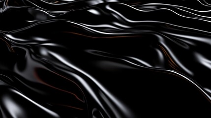 Obraz premium Abstract Dark Wavy Texture Background with Metallic Reflections and Smooth Surface