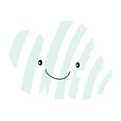 Fototapeta premium Cute cloud illustration whimsical text blue vector