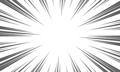 Naklejka premium Vector manga speed line background, radial explosion anime frame, comic book texture superhero design.