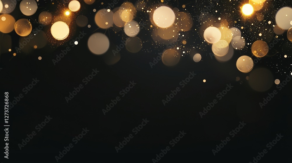 Poster golden bokeh crystal abstract light rays background with shiny flare texture is utilized as a photo 