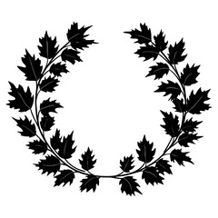 Maple leaves wreath leaf illustration silhouette vector