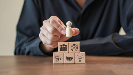 HR management concept, administration of human resources within an organization, focusing on...