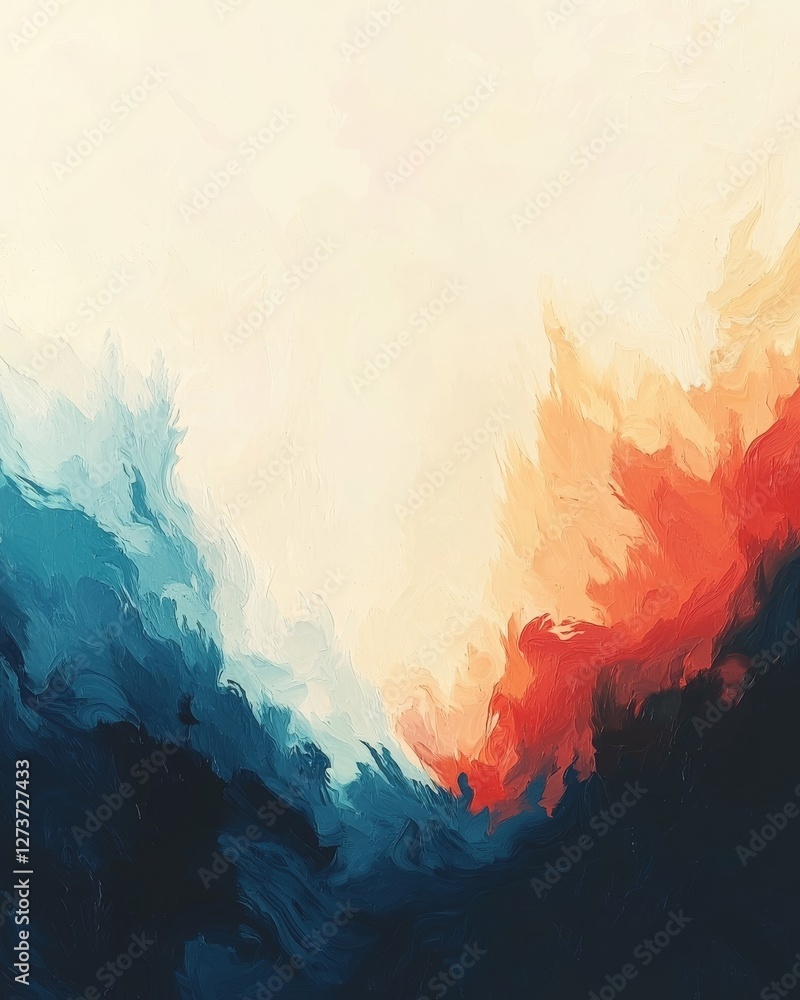 Poster vibrant abstract artwork featuring swirling multicolored paint creates a visually striking image sui