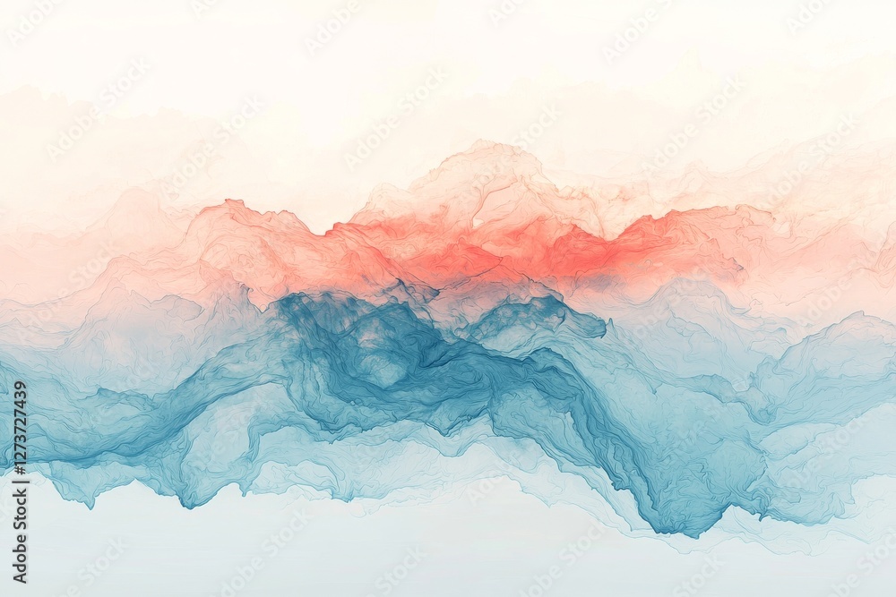 Poster digital design, creative background, or visual art can feature an abstract fluid blue and orange flo