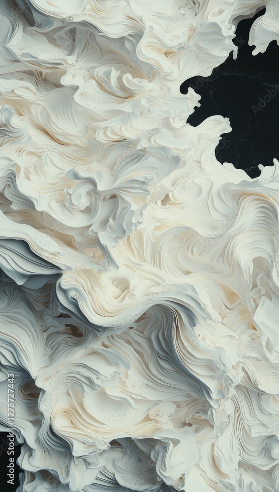 Aufkleber a design that features abstract flowing patterns, incorporating curves and color gradients, set agai