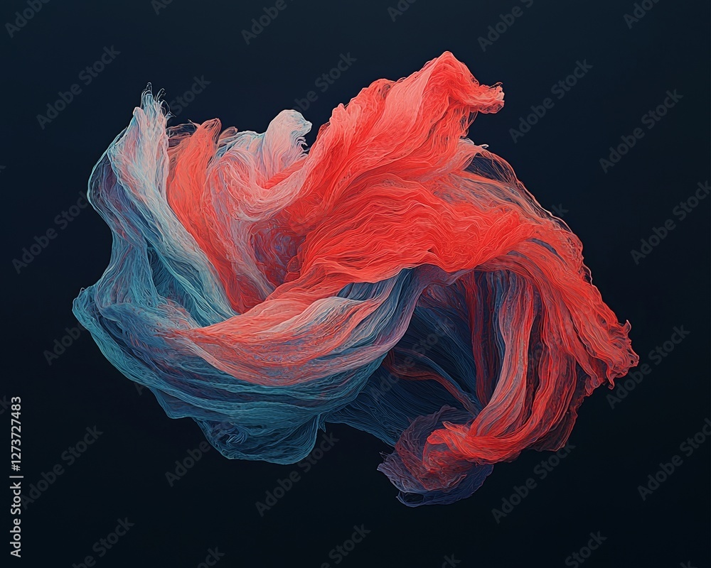 Poster this visual element combines soft waves and a blurred gradient background to create an abstract silk