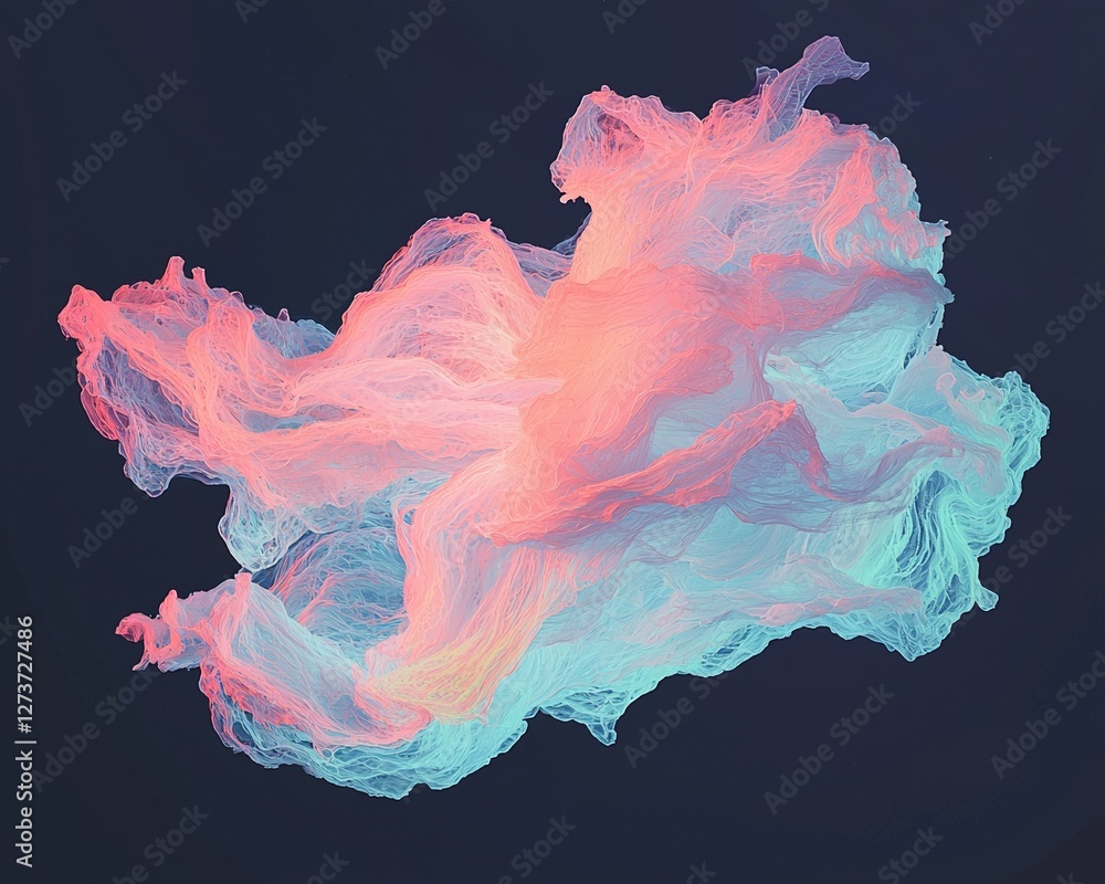 Aufkleber the abstract silk flow effect features soft waves overlaying a blurred gradient background, ideal fo