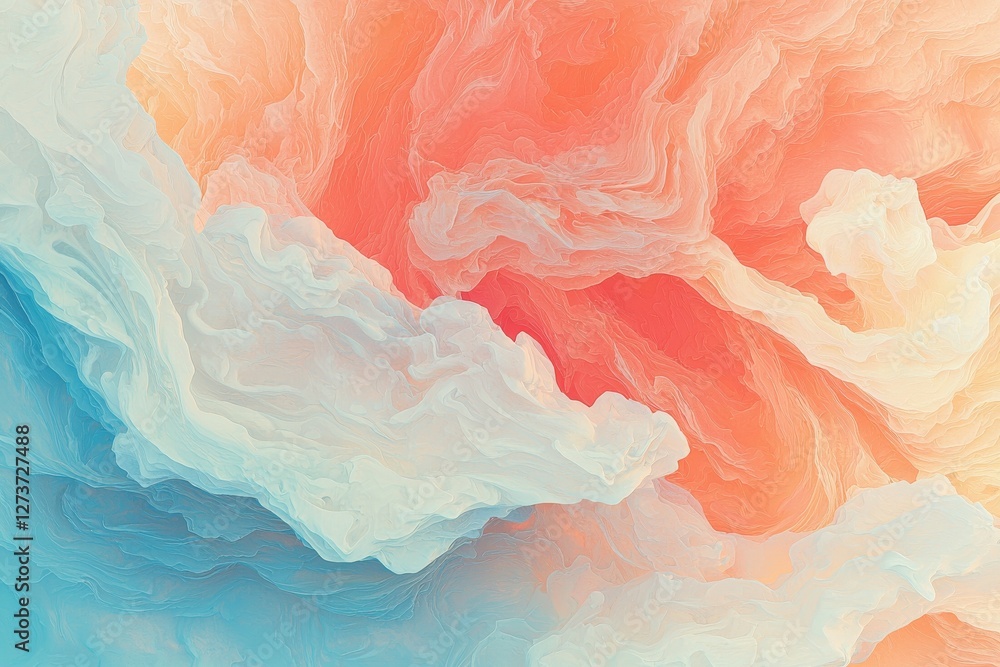 Poster vibrant orange and blue tones blend and swirl against a subtle gradient backdrop, ideal for creating