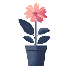 Flower on pot illustration design plant vector