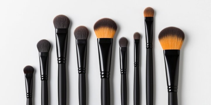 Set of makeup brushes for beauty enthusiasts