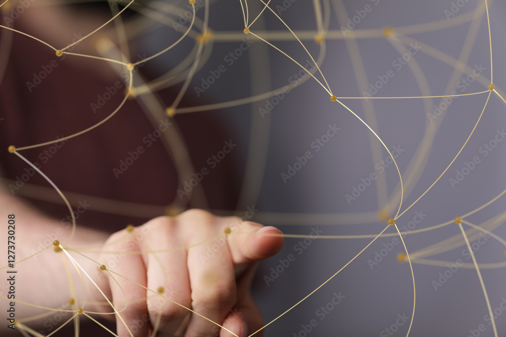Poster touch futuristic wave, futuristic data stream