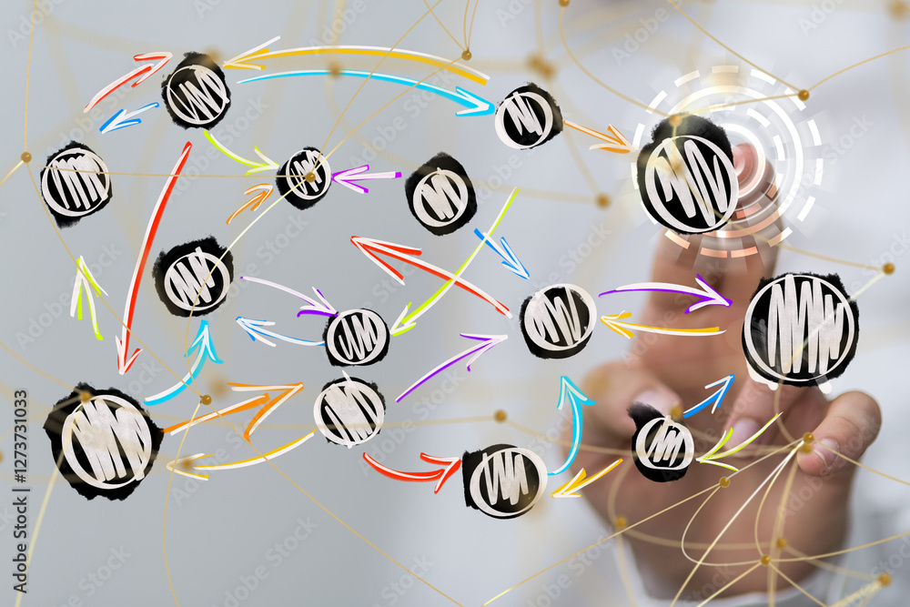 Poster abstract technology group and data 3d