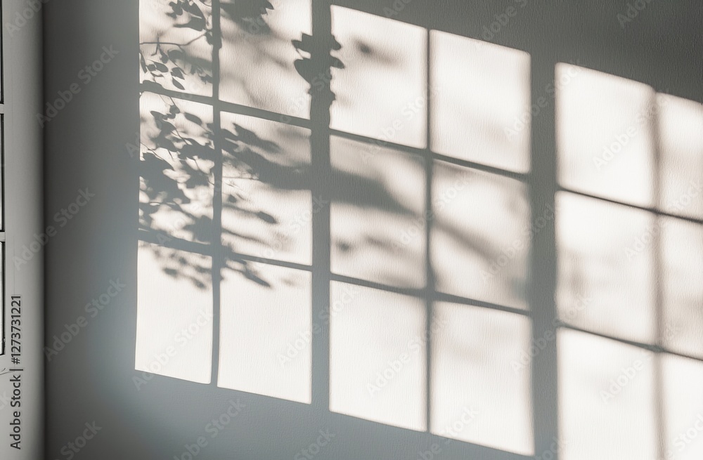 Aufkleber the window natural shadow overlay effect can be applied to a white texture background for product pr