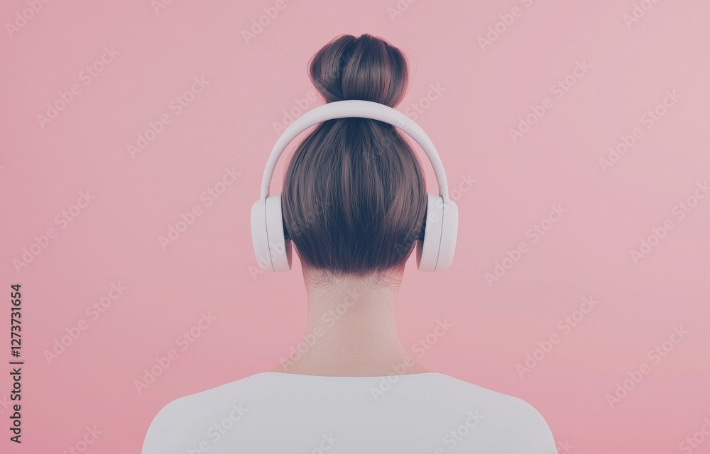 Poster the image features a man dressed in pink with a headset, set against a pink background, representing