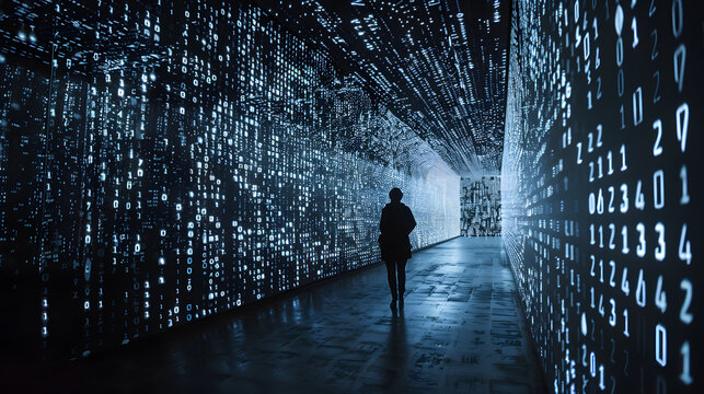 Binary code world photo