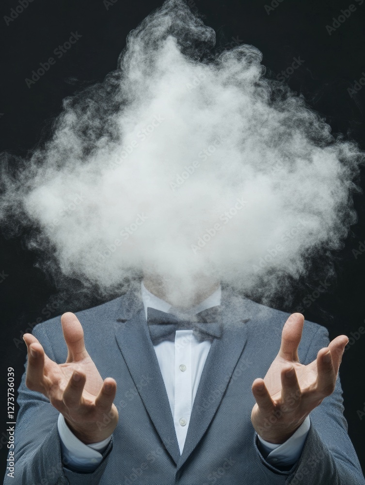 Aufkleber enigmatic magic show display smoke cloud and formal attire in theatrical setting immersive entertain
