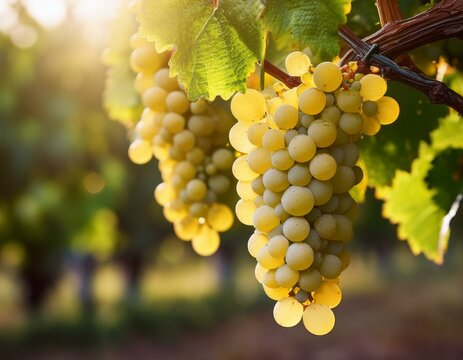 uvas blancas en las ramas de una vid