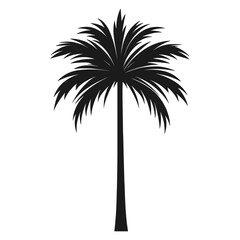 Fototapeta premium Palm tree silhouette illustration design black vector