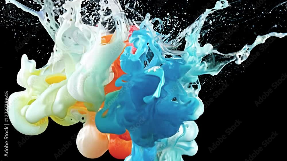 Canvas Prints colorful liquid splash in slow motion display