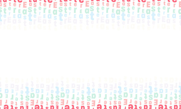 falling text easter word border background