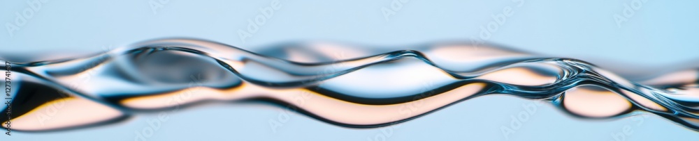 Aufkleber Dynamic Fluid Aesthetics Abstract Liquid Waves in Glass Material - Futuristic Design Content for Digital Branding and Innovative Visual Merchandising