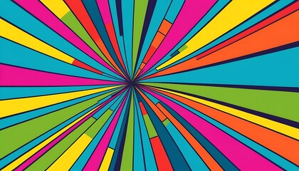 A vibrant explosion of color radiates from a central focal point