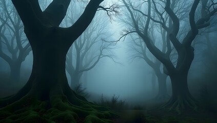 A captivating natural landscape showcasing dramatic textures and atmospheric depth. The organic elements and moody lighting create a sense of mystery, power, and serenity. AI-Generated

