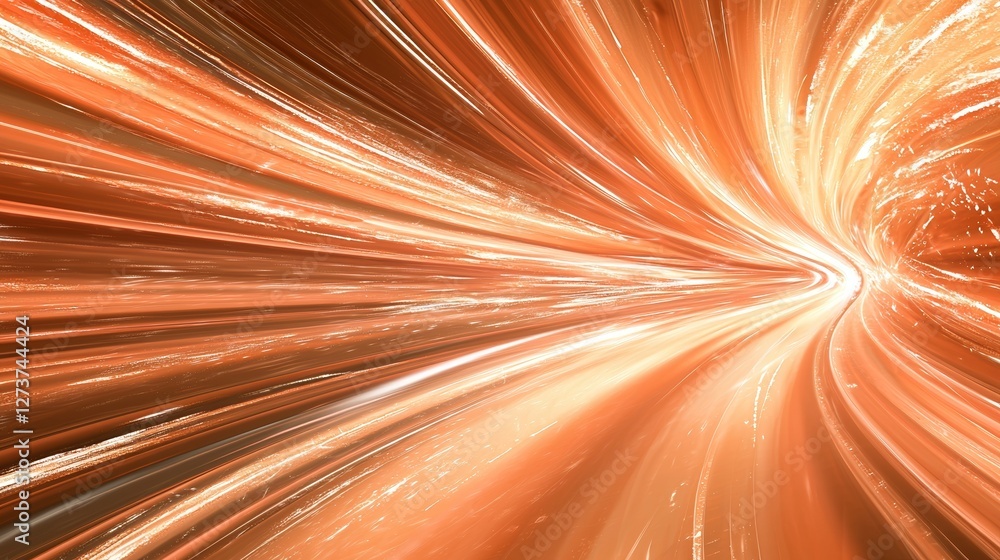 Poster a high-speed wave of red and orange neon lights with bokeh effects creates a futuristic abstract bac