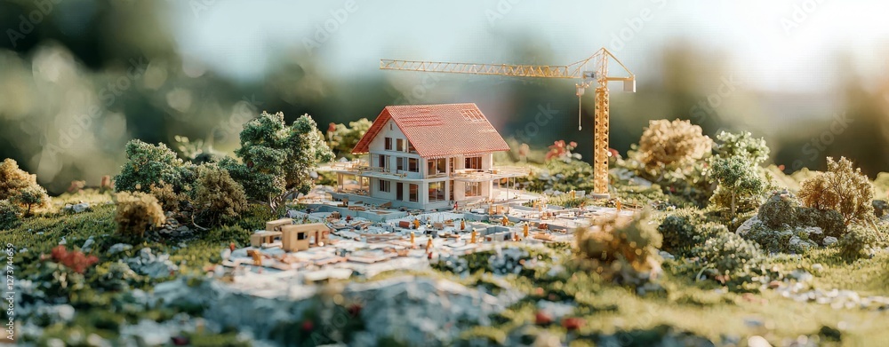 Poster the idea of construction and design is depicted in a 3d render of blueprints