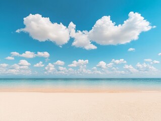 Pristine Coastal Serenity Azure Sky and Natural Sandy Beachscape for Travel Branding and Destination Marketing - Captivating Tropical Escape Imagery