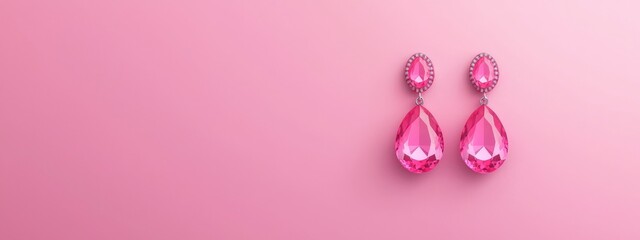 Pink earrings on a pink background