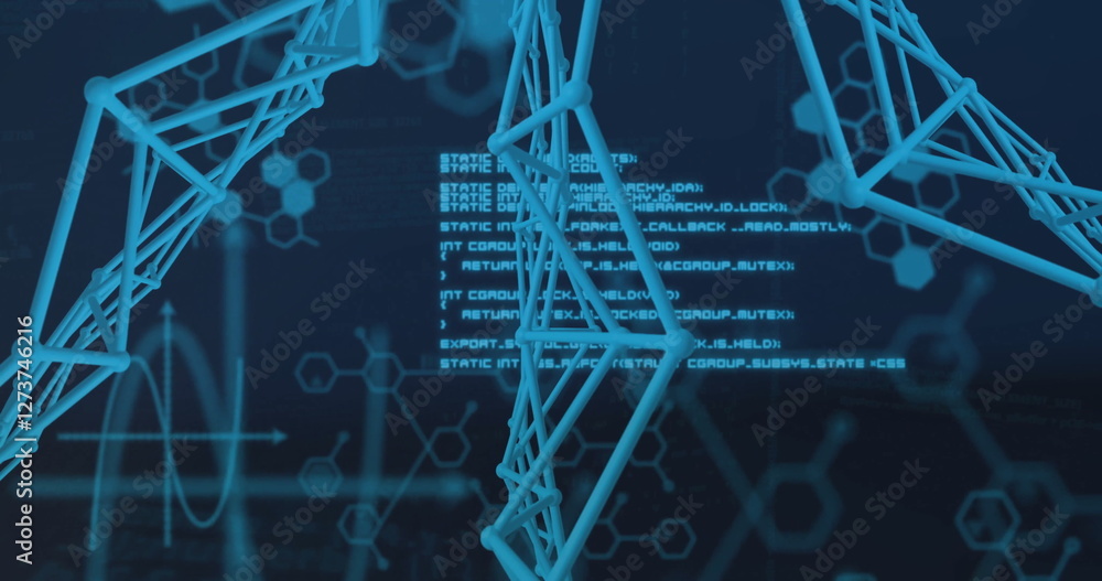 Poster image of data processing over shapes and chemical formula