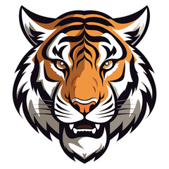 Fototapeta premium Tiger head retro logo illustration animal expression vector