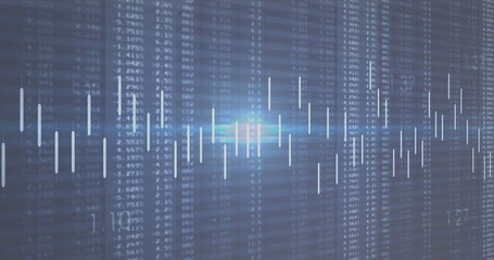 Image of data processing over dark background