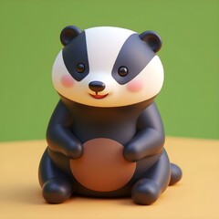 Cute panda 3d illustration